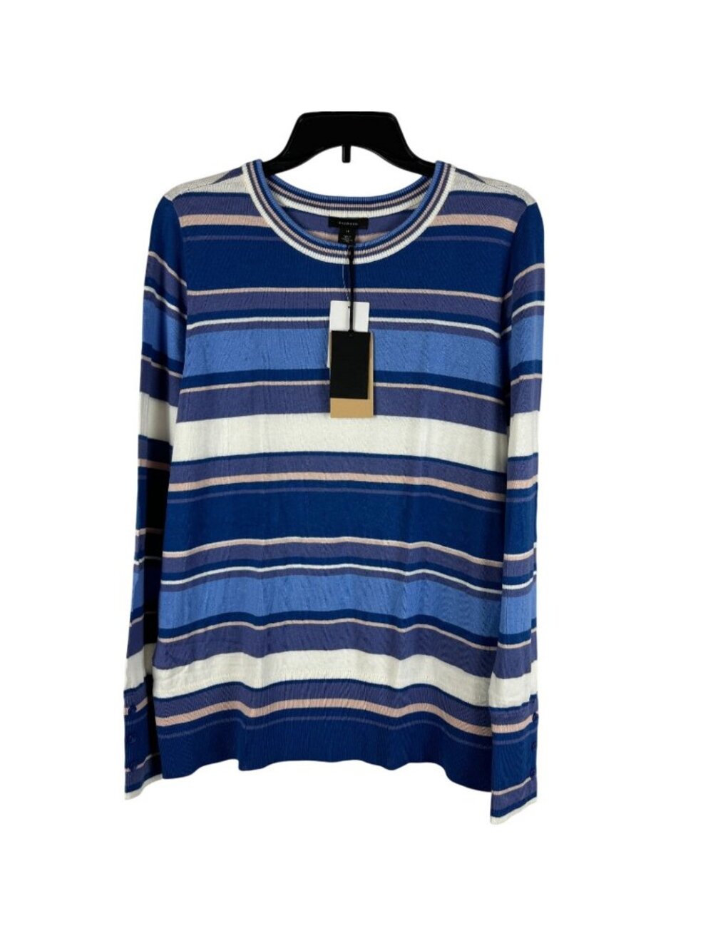 Halogen Womens Blue Striped Long Sleeve Sweater Size XL